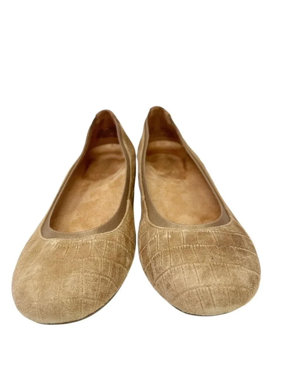 Vionic Anita Ballet Flats Taupe Croc Embossed Suede 9.5